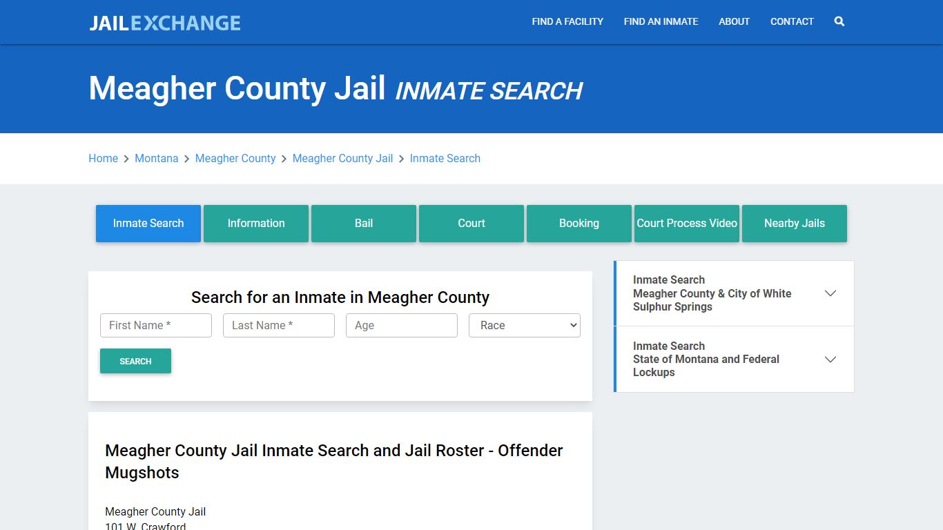 Meagher County Jail, MT Inmate Search: Roster & Mugshots